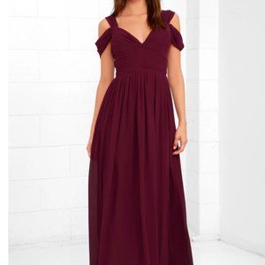 Lulu's Size S Burgundy Bridesmaids Formal Dress